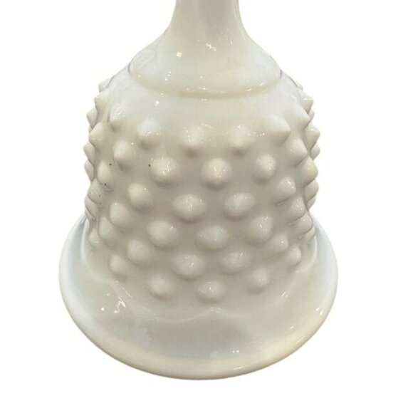 Milk Glass Hobnail Design Bell With Handle Decorative Collectible - Picture 2 of 8